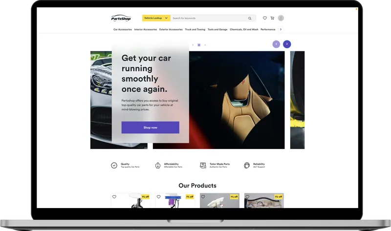 Partzshop hero image